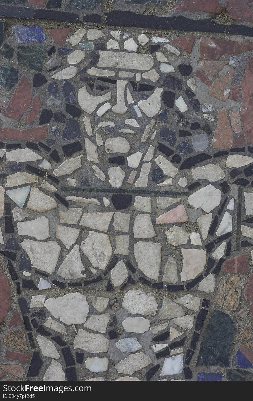 Mosaic cobblestone decoration in the city center