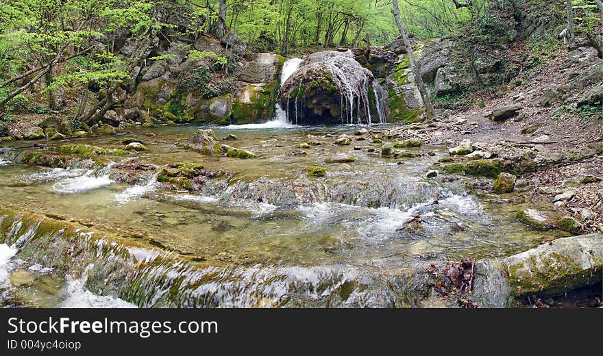 Waterfall  Cascade In Krimea, Ukraine