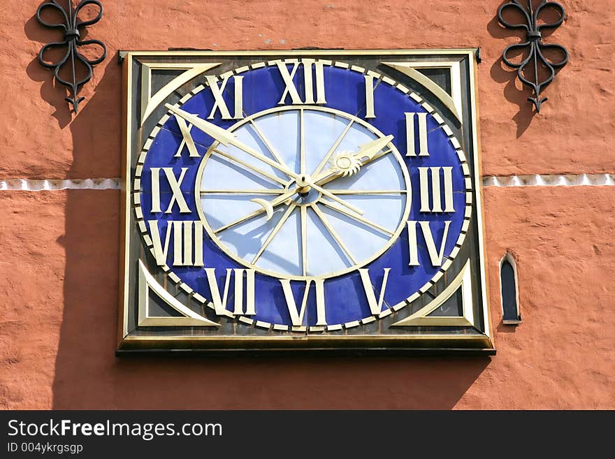 Blue clock