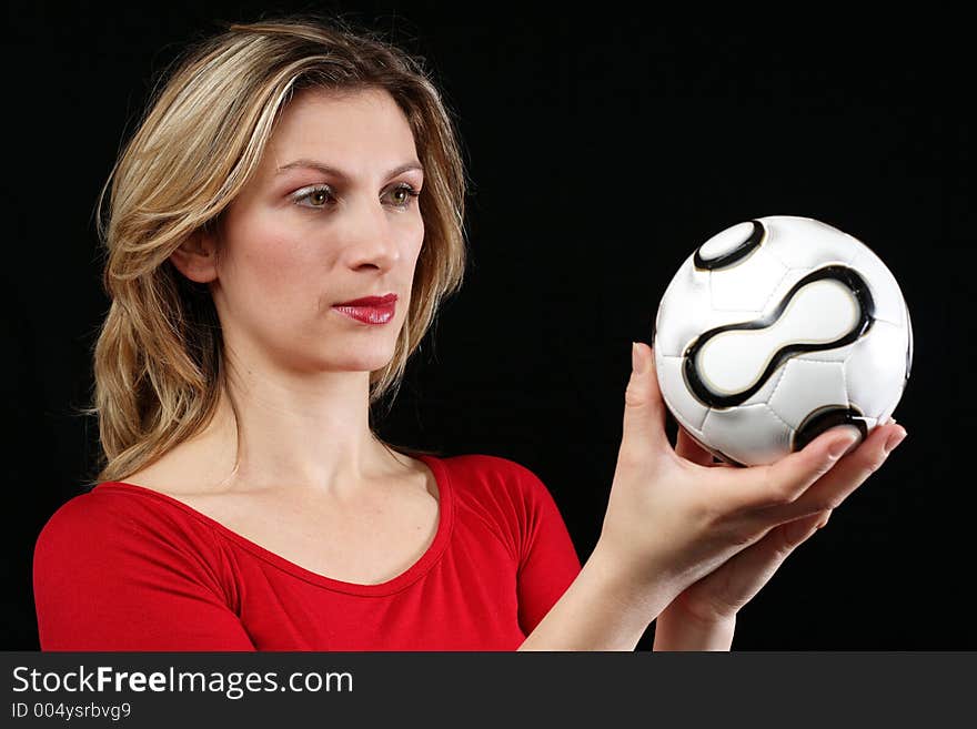 Holding soccer ball