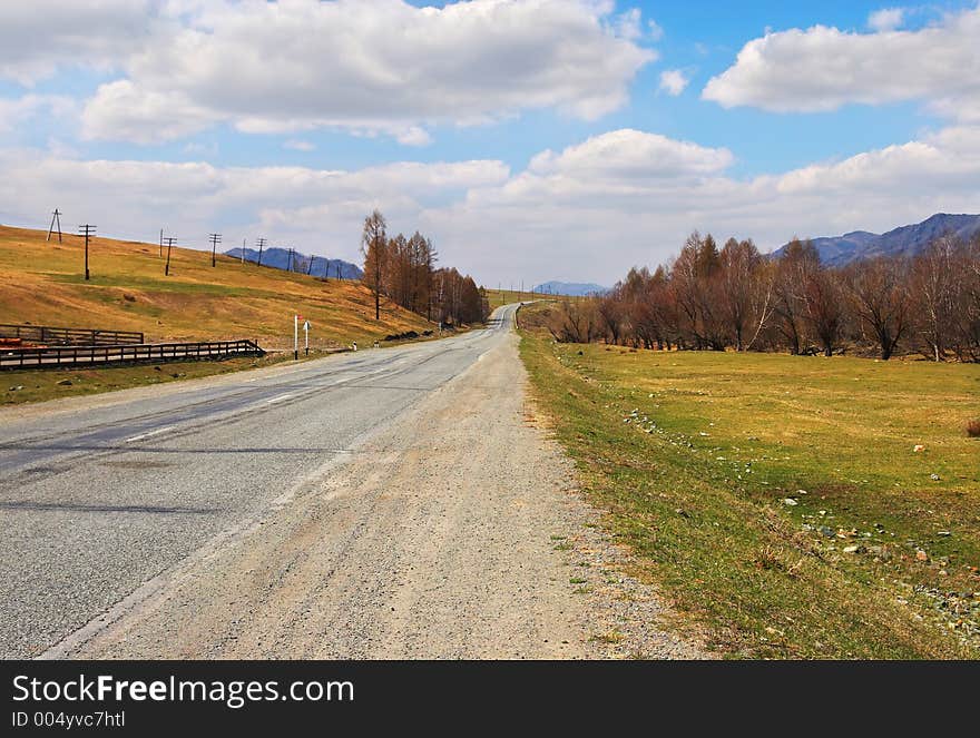 Road, Mountains And Skies.