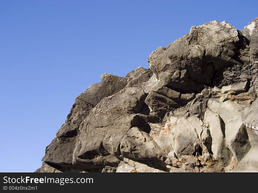 A horizon of jagged rocks. A horizon of jagged rocks.