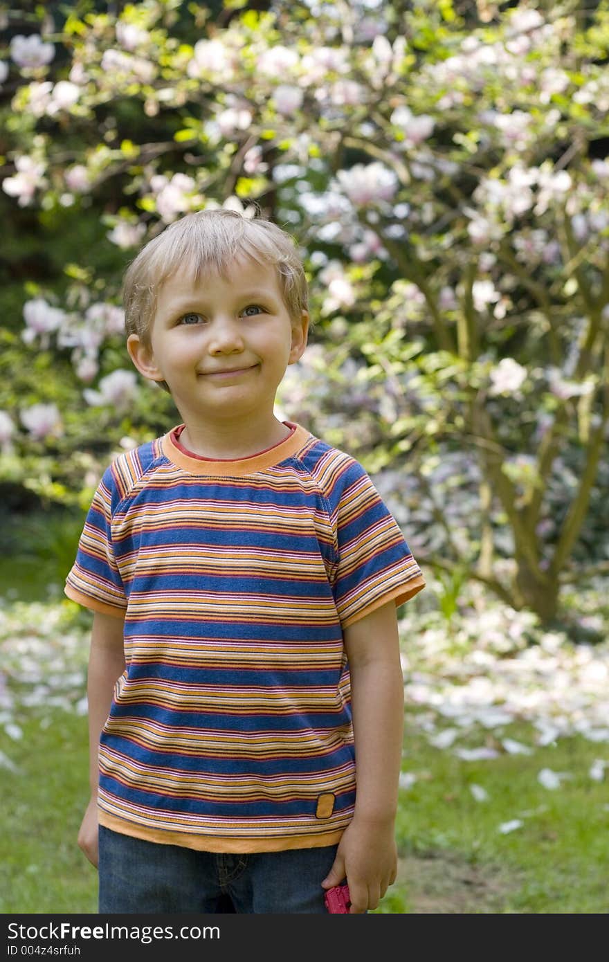 Boy in garden