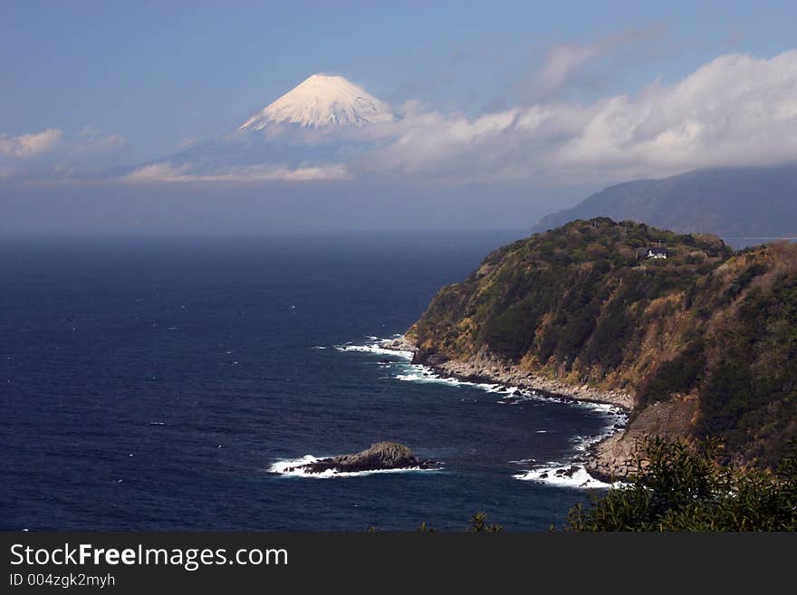 Mount Fuji seen from Izu. Mount Fuji seen from Izu