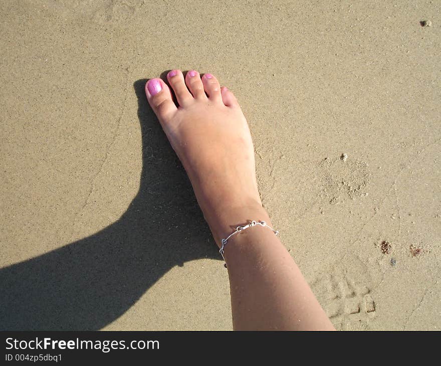 Leg on the beach