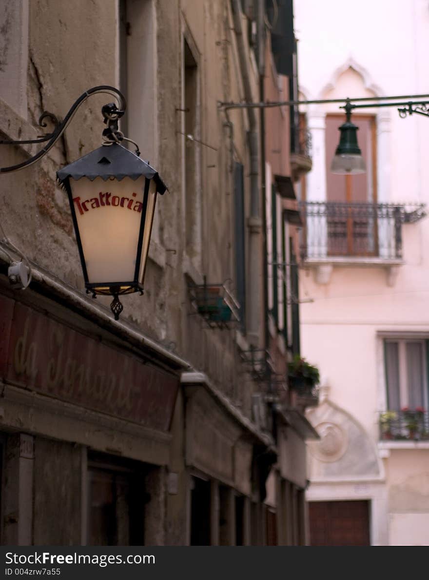 Trattoria (Resturant) Sign in Venice, Italy. Trattoria (Resturant) Sign in Venice, Italy.