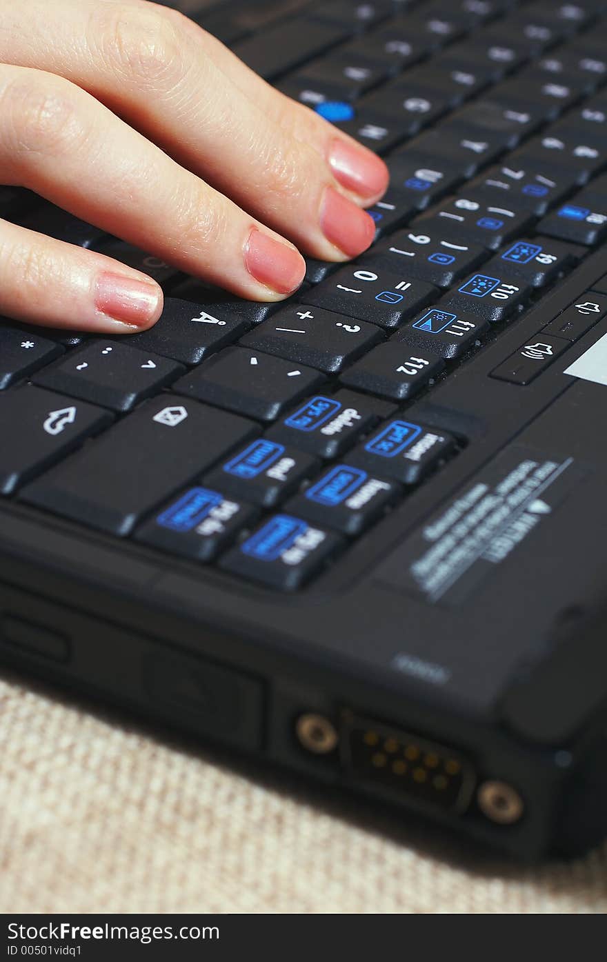 Woman typing with laptop. Woman typing with laptop