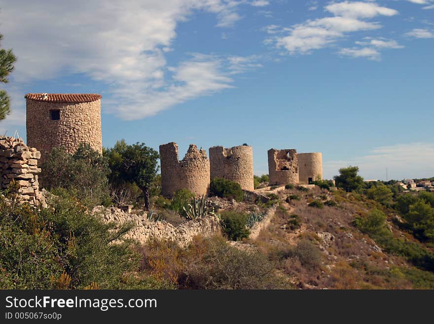 Turrets in Spain, a landmark around Javea southern Spain