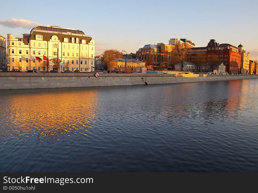 Moscow city and river. Russia.