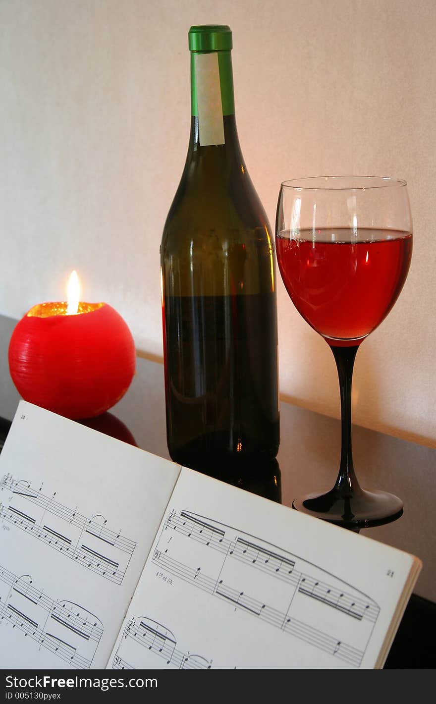 Piano and wine