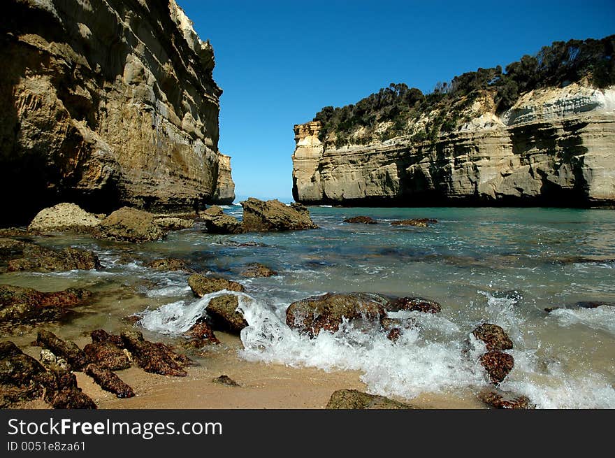 Ocean Cliffs with Breaking Wave