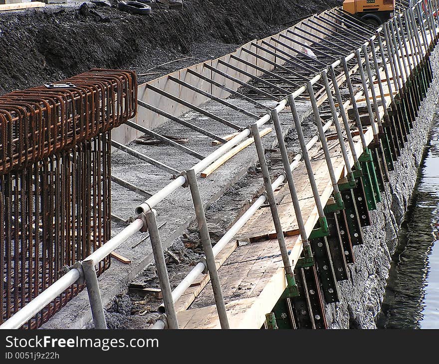 A look at the current concreting going on to strengthen the harbour wall. A look at the current concreting going on to strengthen the harbour wall.