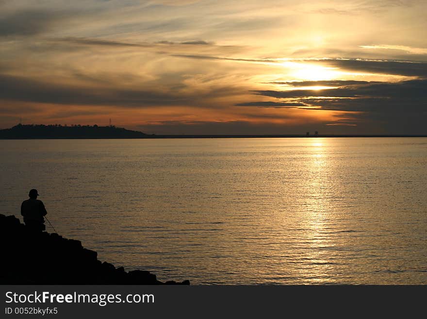 Fisherman and a Sunset