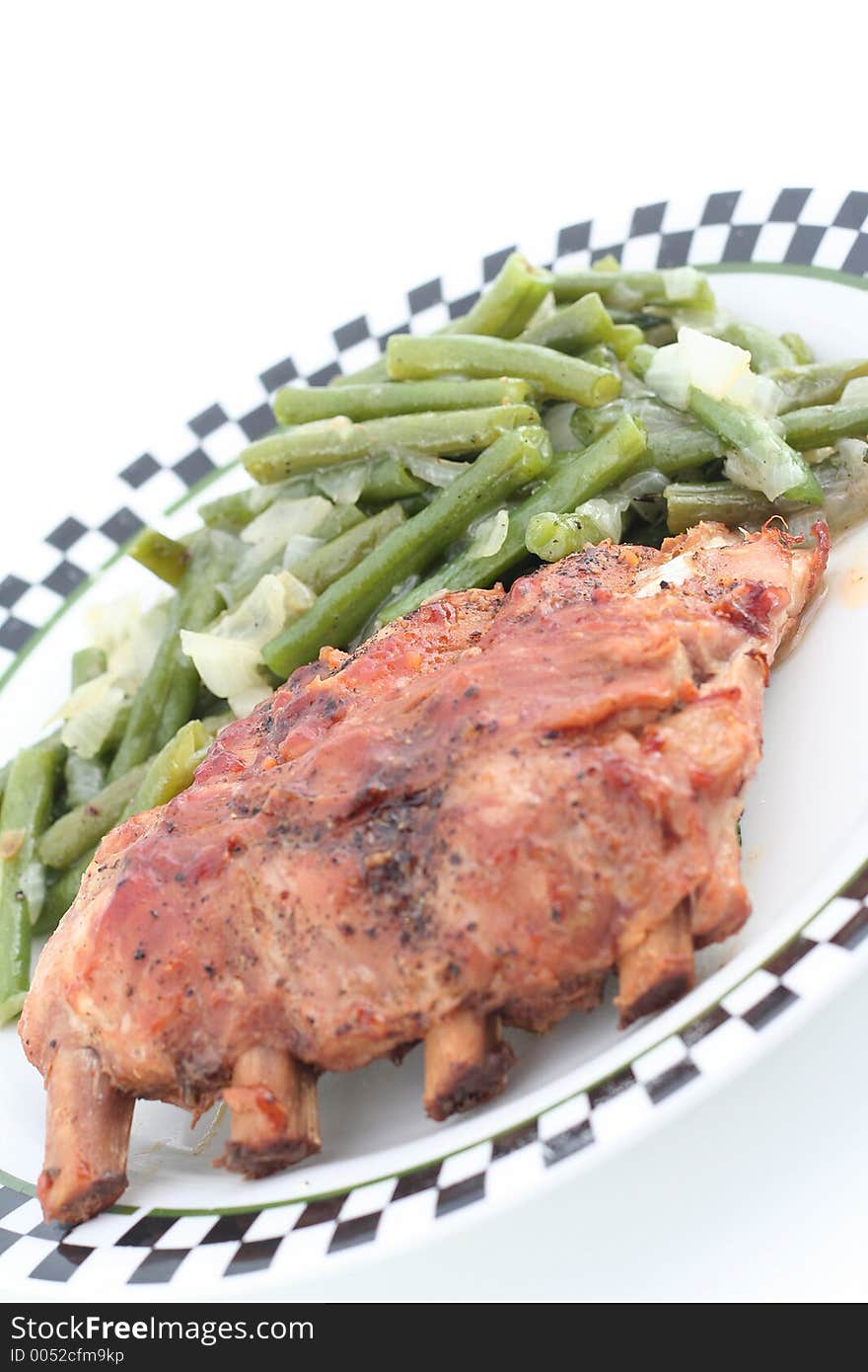 Ribs with green beans