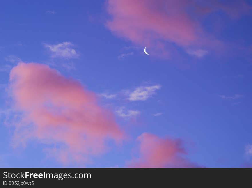 Moon and clouds. Moon and clouds