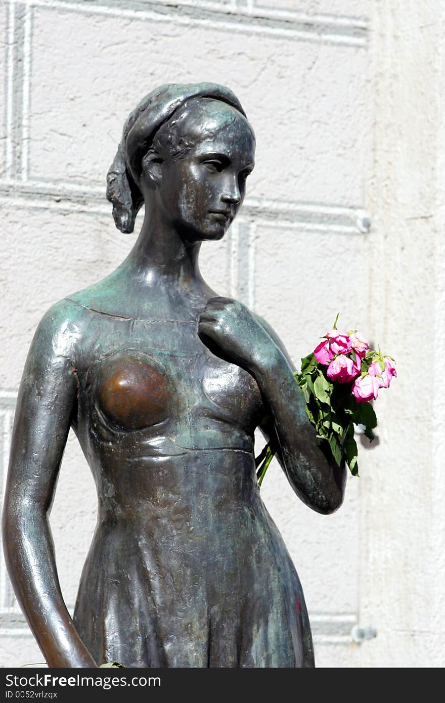 Sculpture of a young woman in munich,germany. Sculpture of a young woman in munich,germany