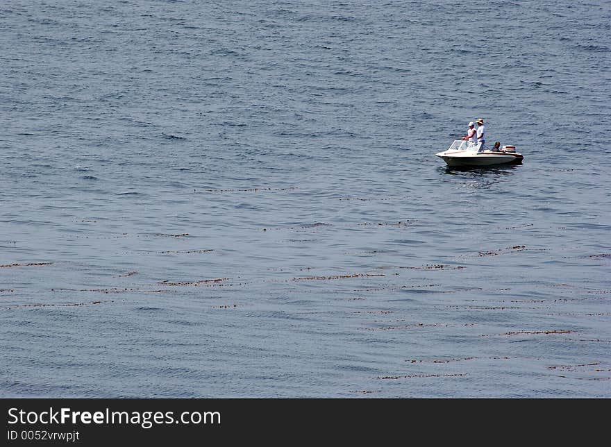 Boating in the ocean