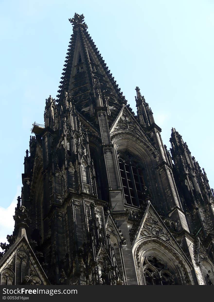 Right front side tower top of the dome in cologne. Right front side tower top of the dome in cologne