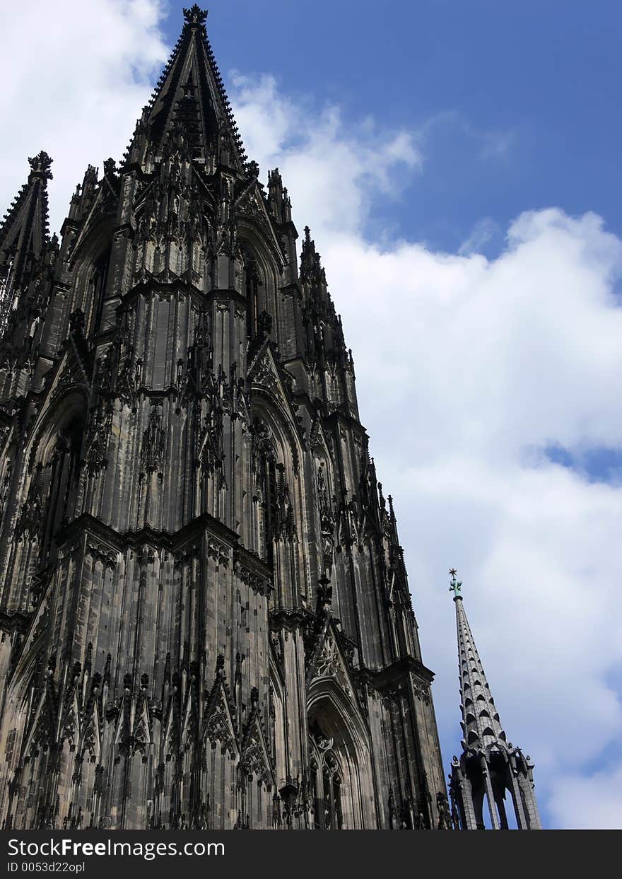 Right fron tside tower of the dome in cologne. Right fron tside tower of the dome in cologne