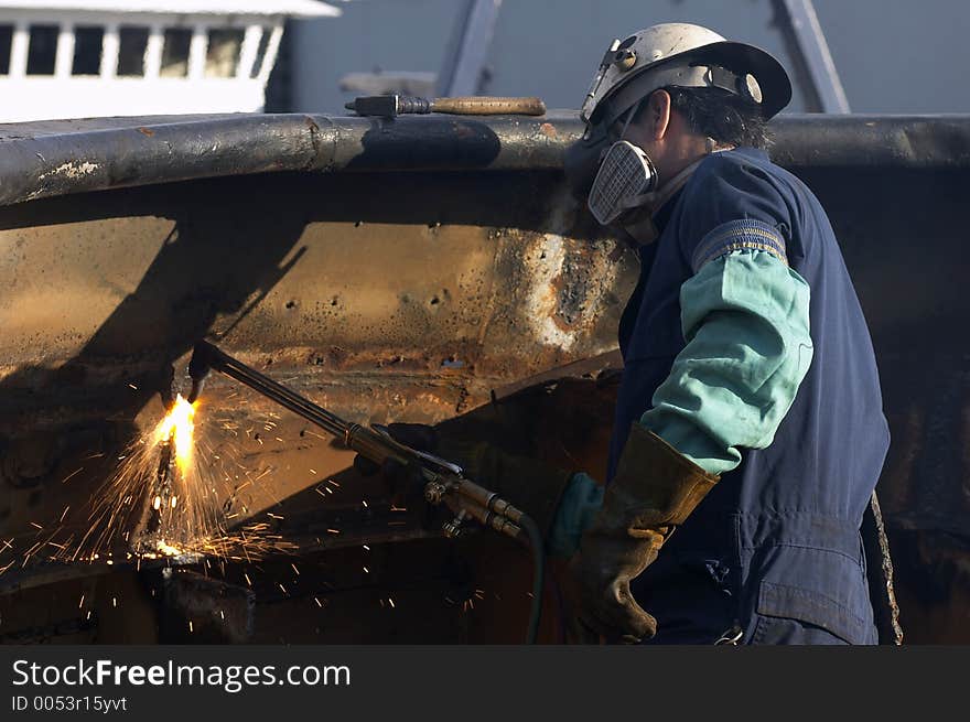 Man burning with torch. Man burning with torch