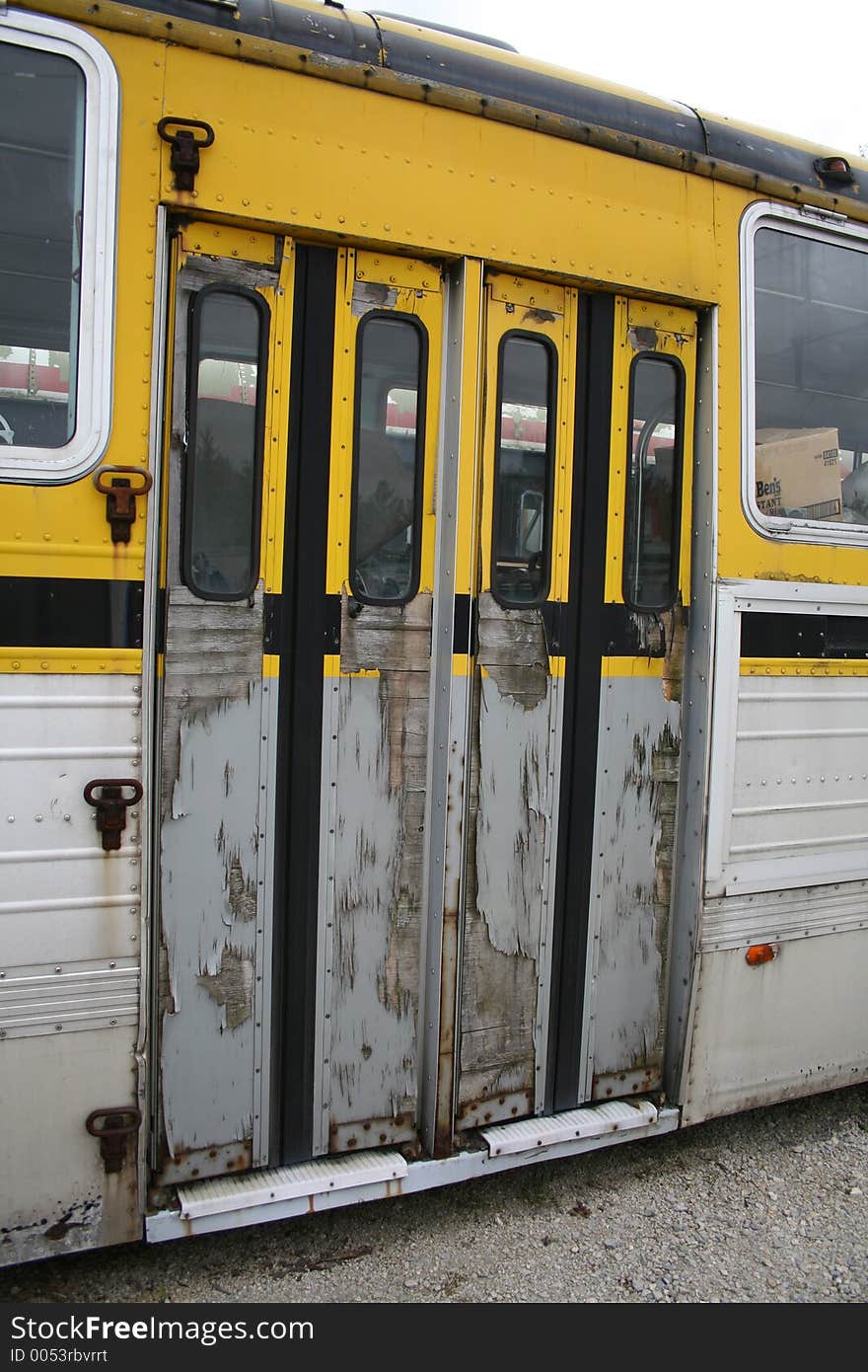 Old bus doors. Old bus doors