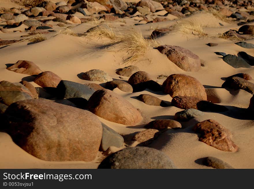 Sand Beach With Stones 4642