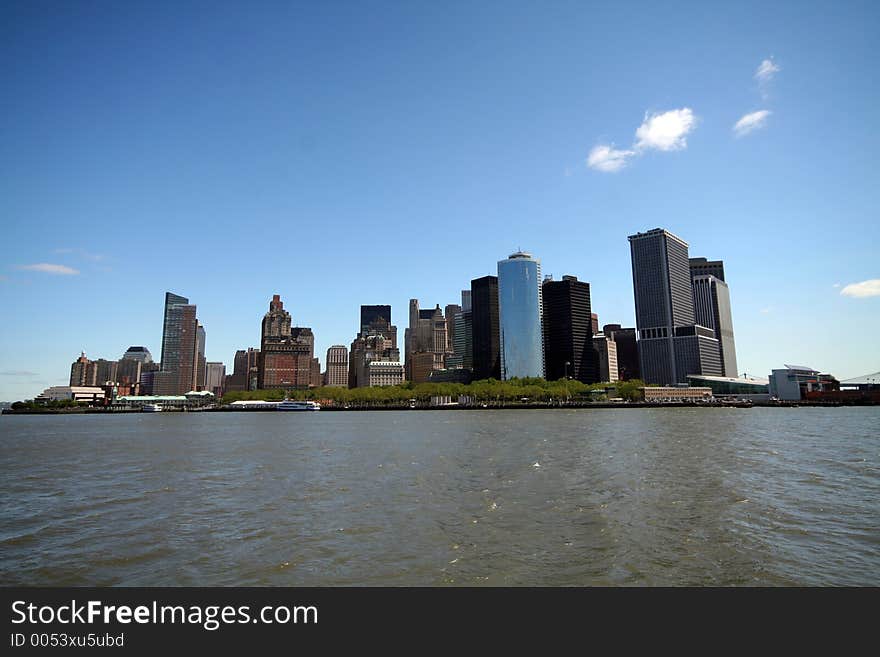 Lower manhattan from boat