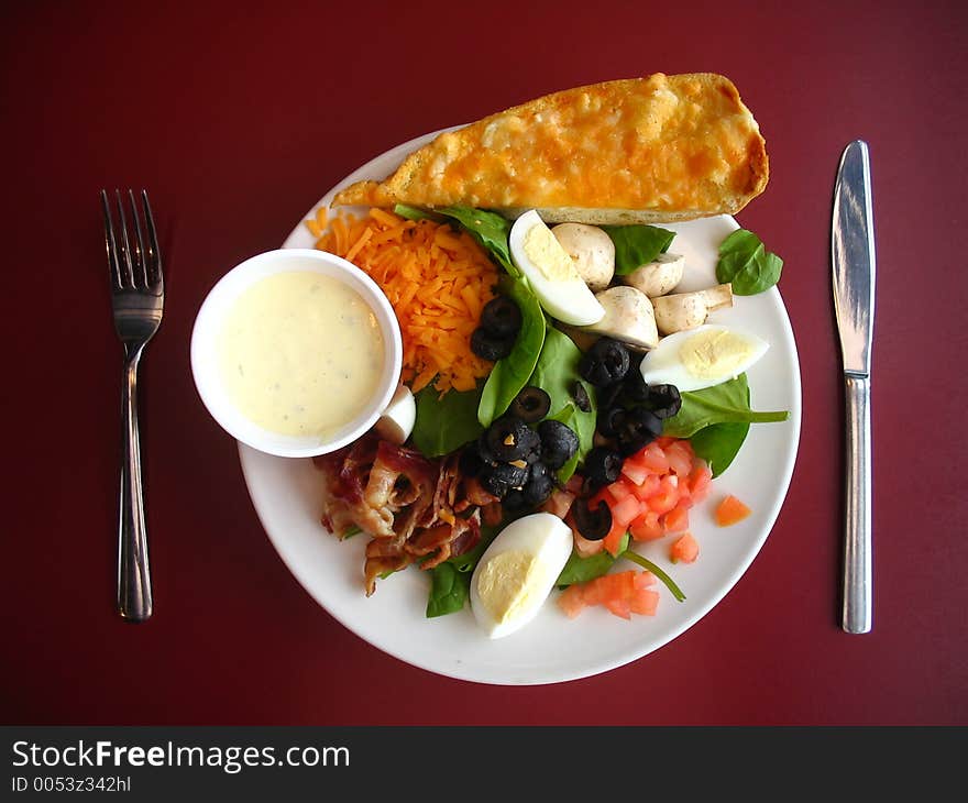 Place setting of a healthy meal. Place setting of a healthy meal.