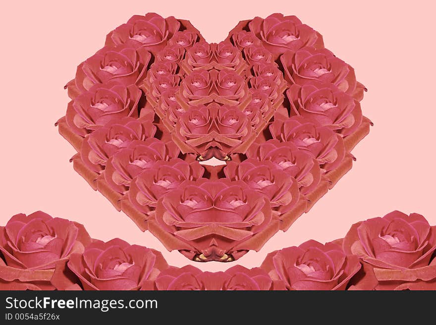 Heart shape with roses. Heart shape with roses