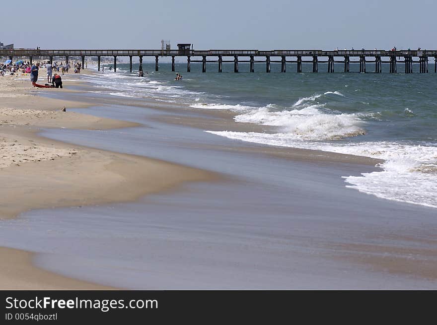 Fishing pier at beach. Fishing pier at beach