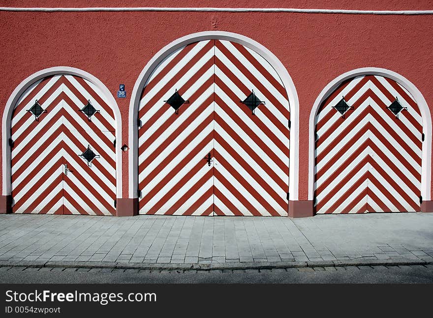 Three doors of a historic building. Three doors of a historic building