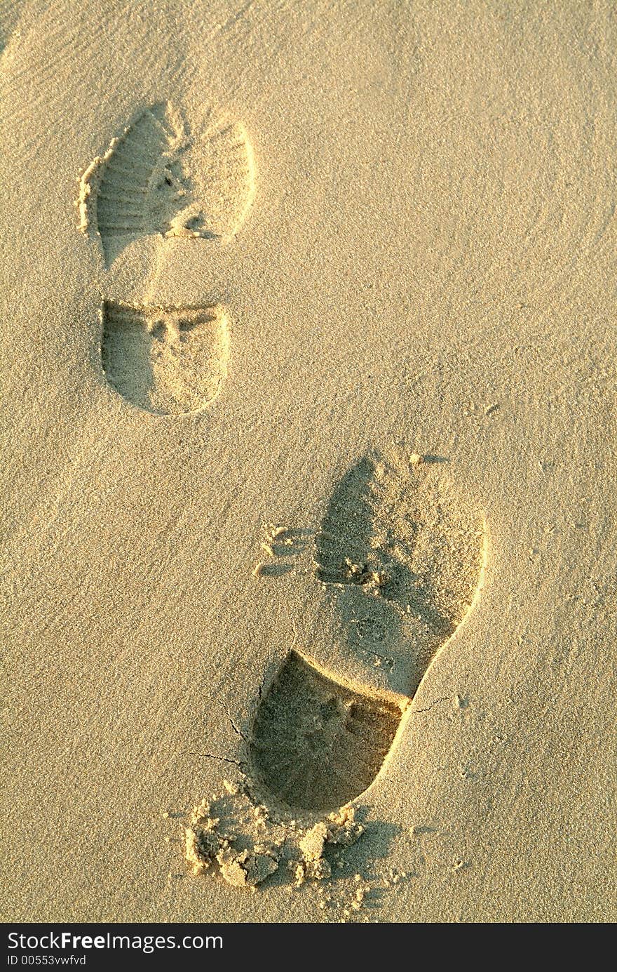 Footprints in beach