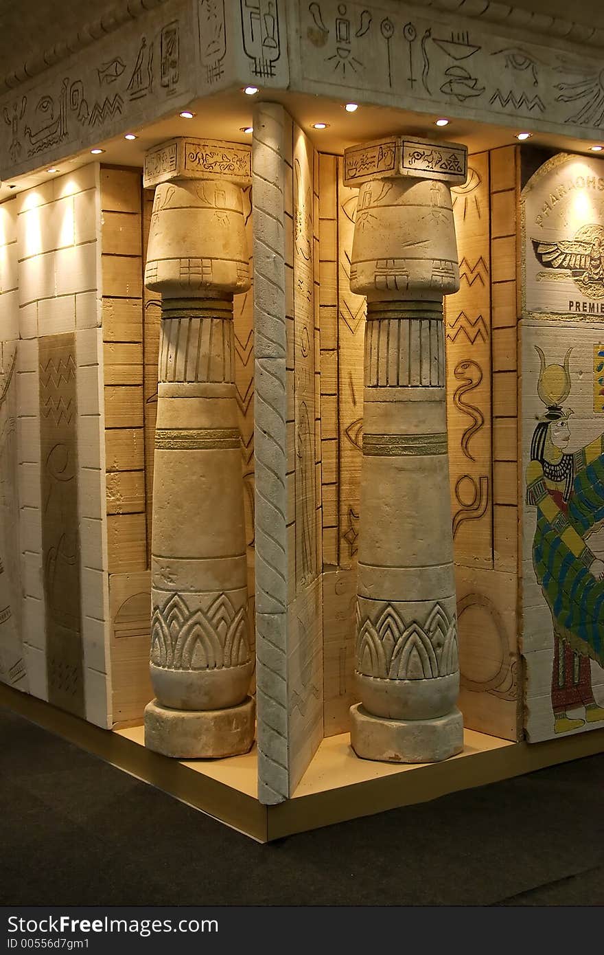 Egyptian columns temple decoration