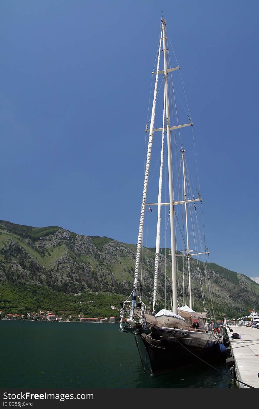 Yacht in the harbour. Yacht in the harbour