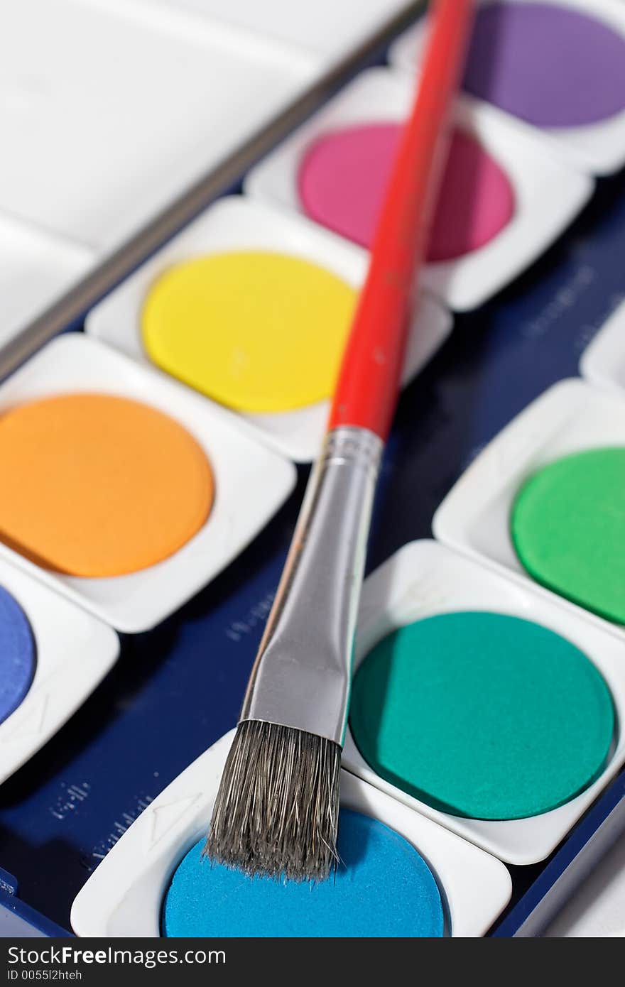 Paintbox with brush