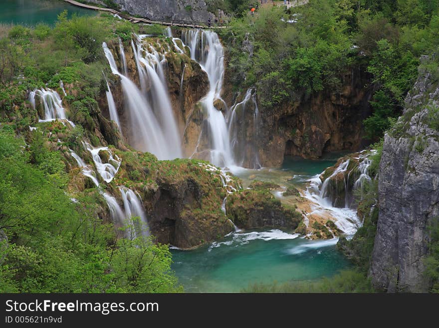 Waterfall with lake. Waterfall with lake