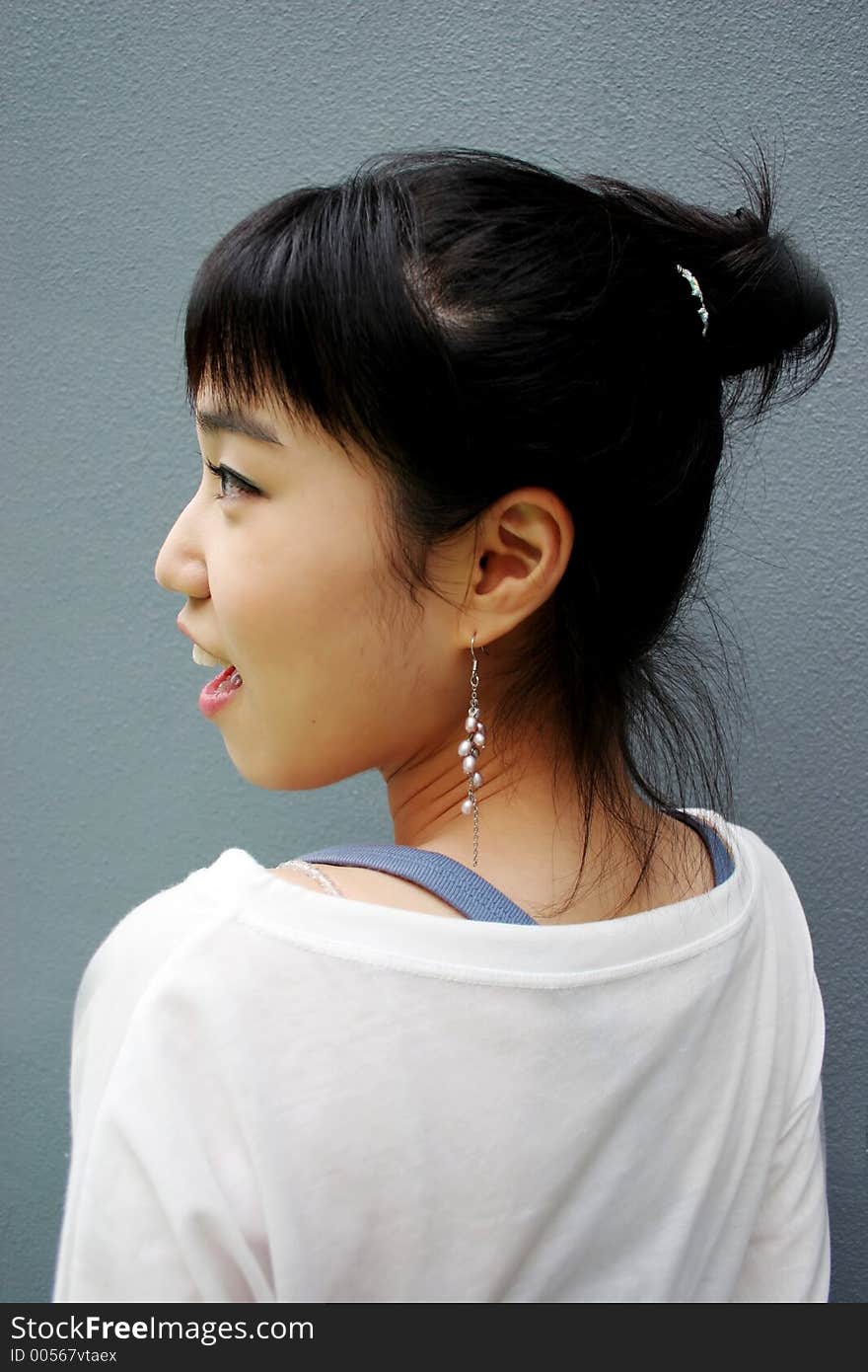 Side profile of a Korean woman