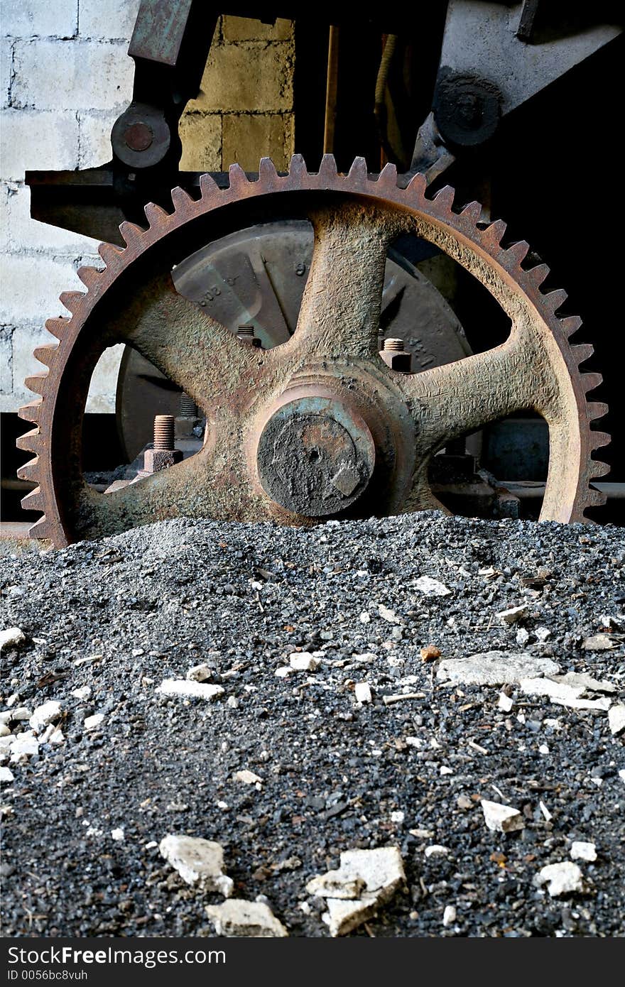 Gear - large industrial gear from an abandoned coal mine