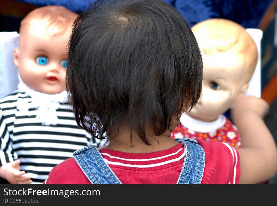 Dolls at a flea market