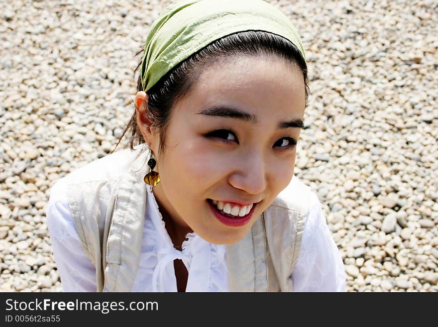 Beautiful Korean girl smiling