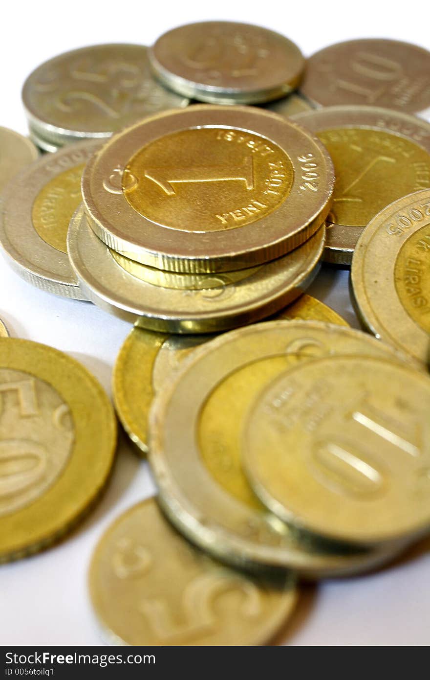 Turkish Lira coins. Turkish Lira coins