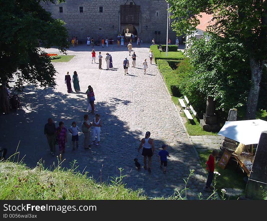 Summer festival in an old castle park