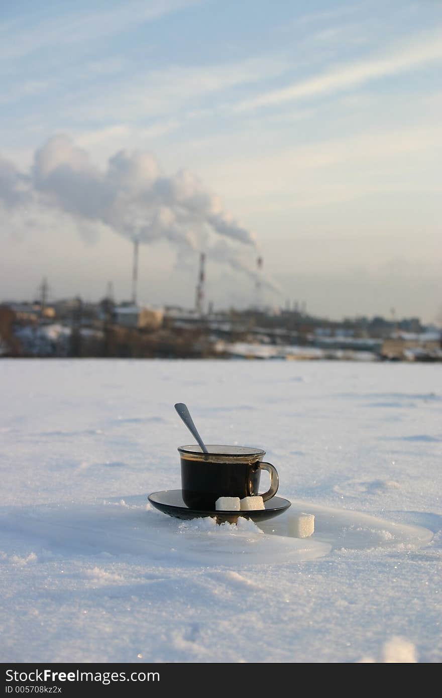 A cup of tea on ice