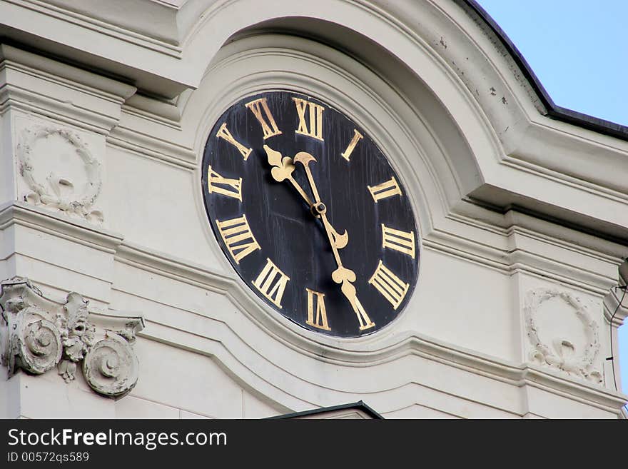 Church clock close up