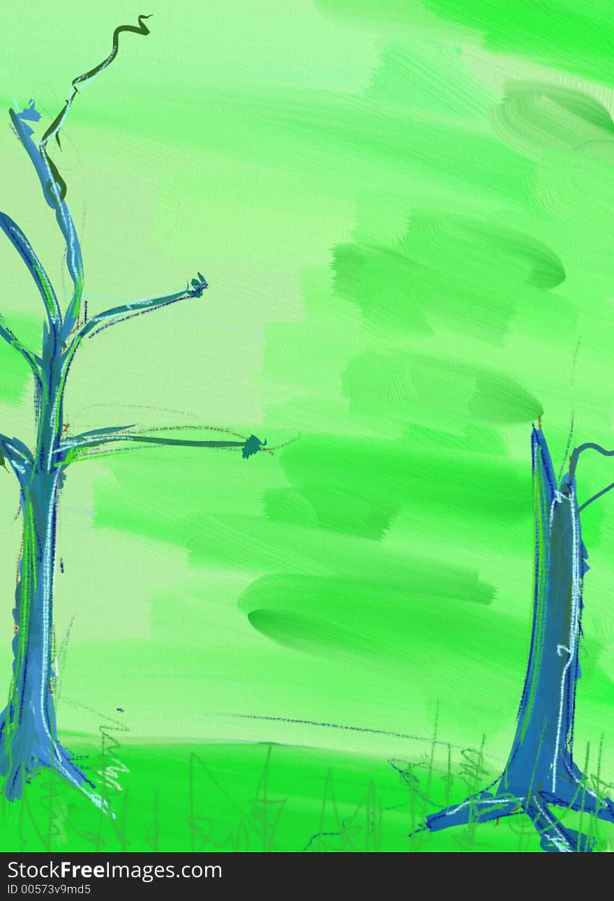 This is how I see a wet spring in pait. It is an digital oil paint picture.