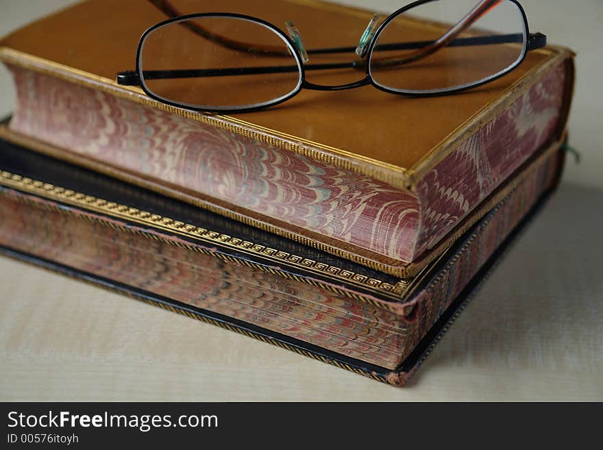 Vintage Books And Glasses