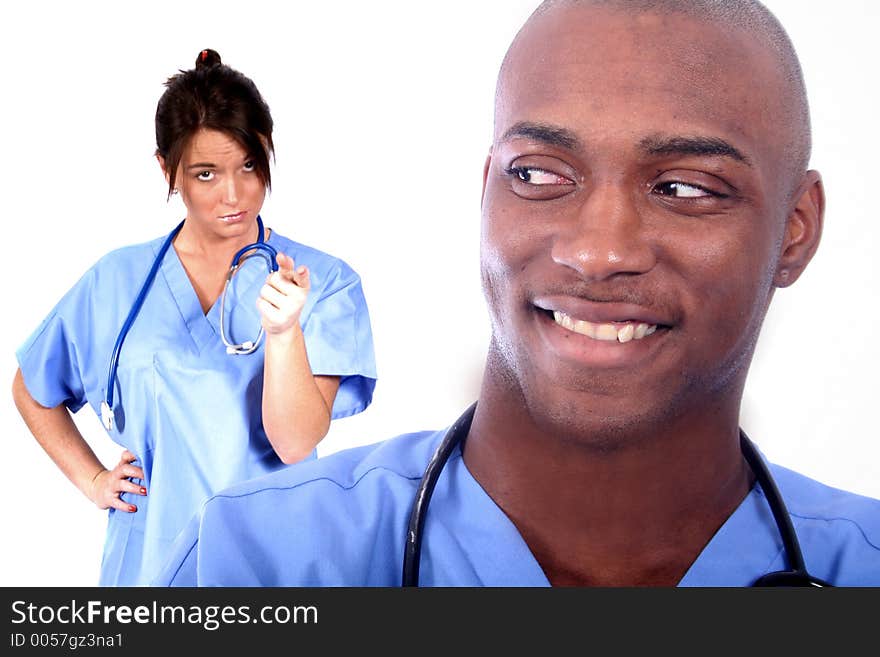 African American Man and Woman Medical Workers. African American Man and Woman Medical Workers