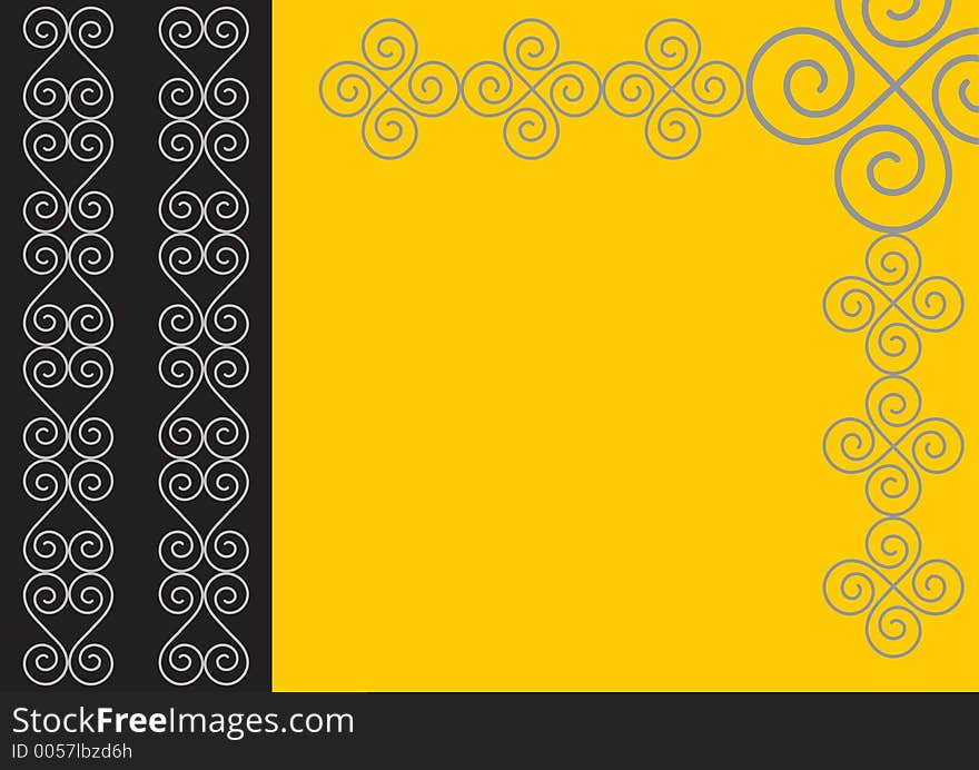 Spirals design yellow and black