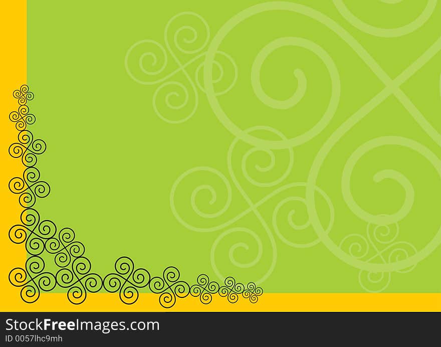 Fresh background illustration with yellow frame. Fresh background illustration with yellow frame