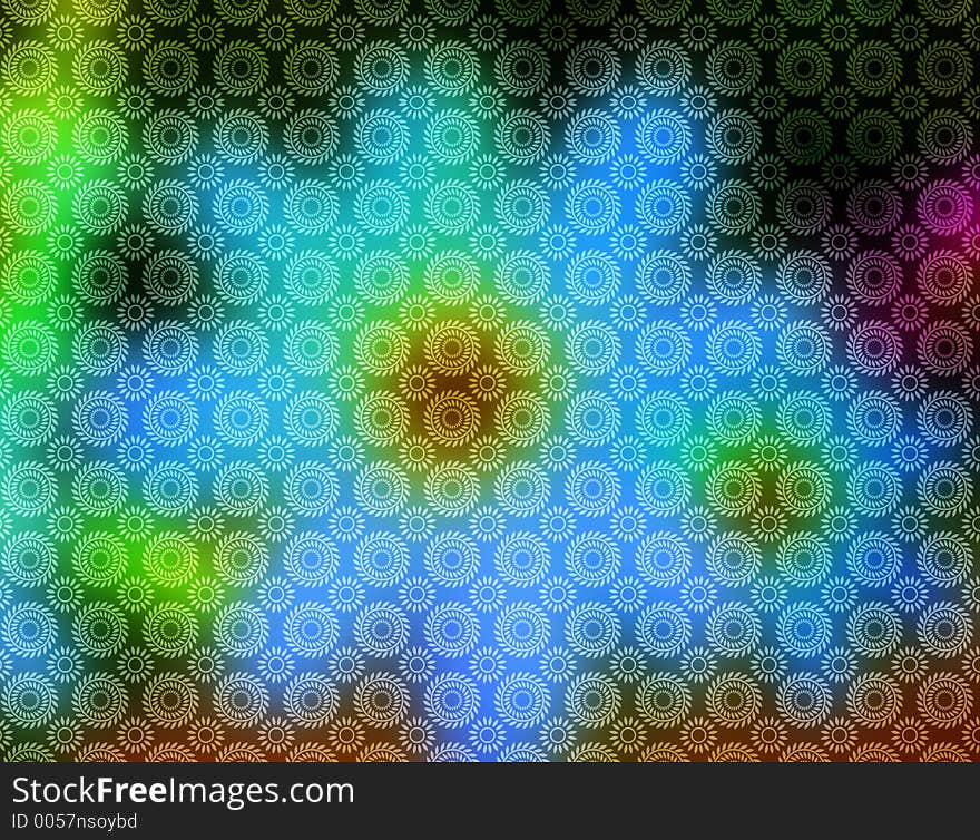 Blue Flowers Geometric Background Wallpaper